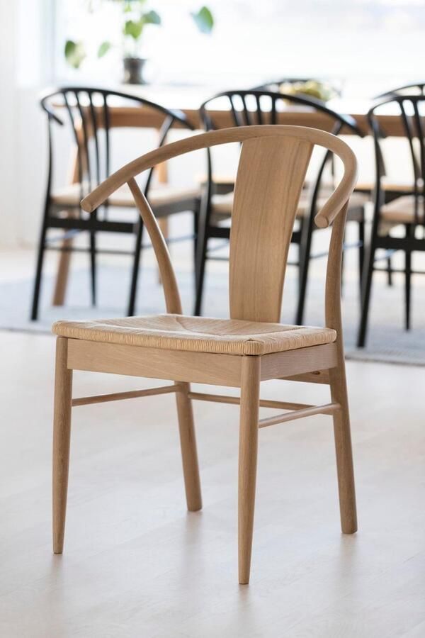 Giga Living Eetkamerstoel Julen Met Armleuning Paper Plaits Off White Set van 2 - Foto 2