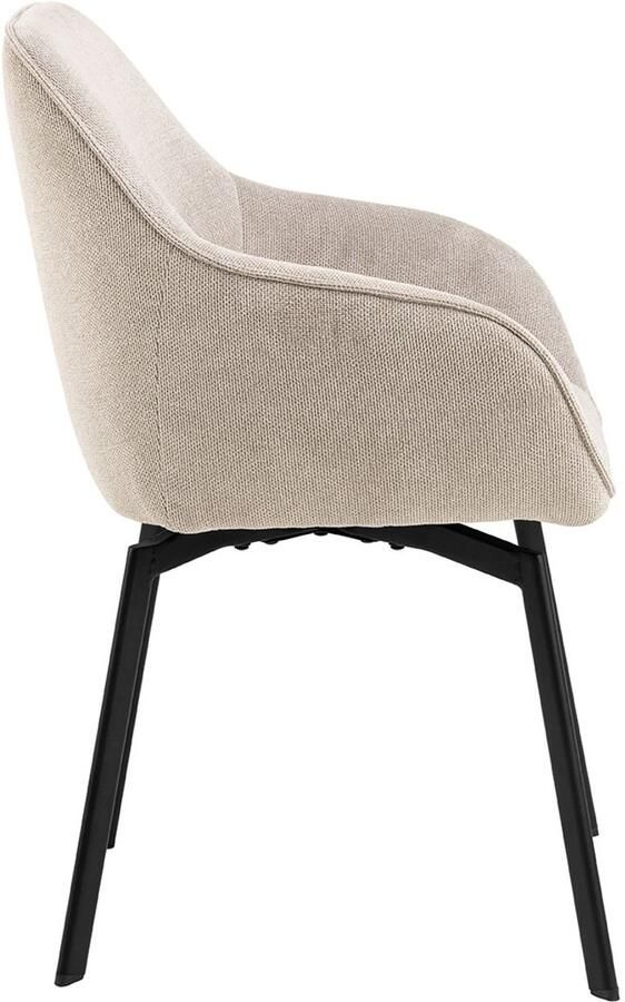 Giga Living Eetkamerstoel Klaasje met Armleuning Beige