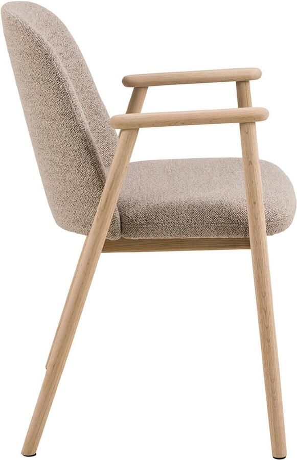 Giga Living Eetkamerstoel Leonie met Armleuning Beige