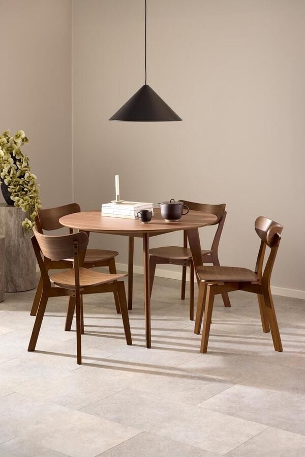 Giga Living Eetkamerstoel Levi Walnut Fineer Mat Set van 2