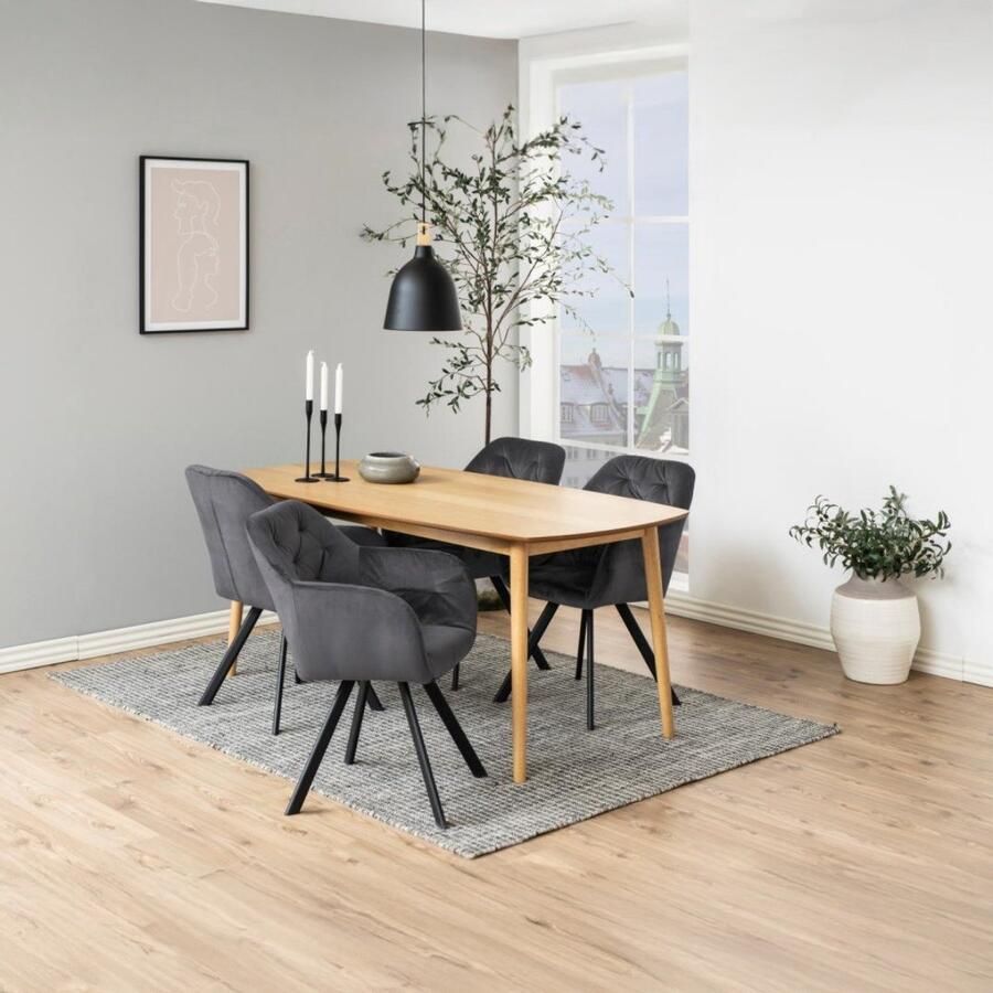 Giga Living Eetkamerstoel Donkergrijs Zithoogte 47 5cm Lida - Foto 2