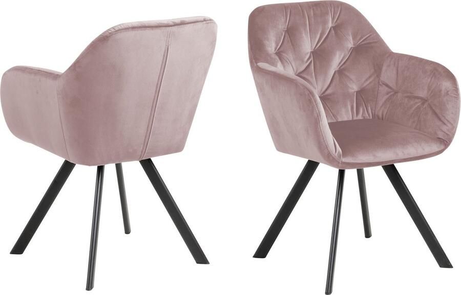 Giga Living Eetkamerstoel Lida Roze Stof Zithoogte 47 5cm - Foto 2