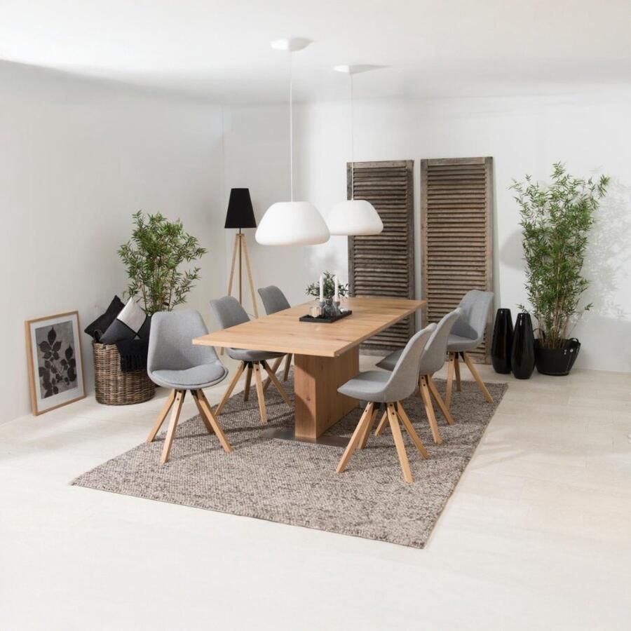 Giga Living Eetkamerstoel Ljusvik Lichtgrijs Zithoogte 49cm Set van 2