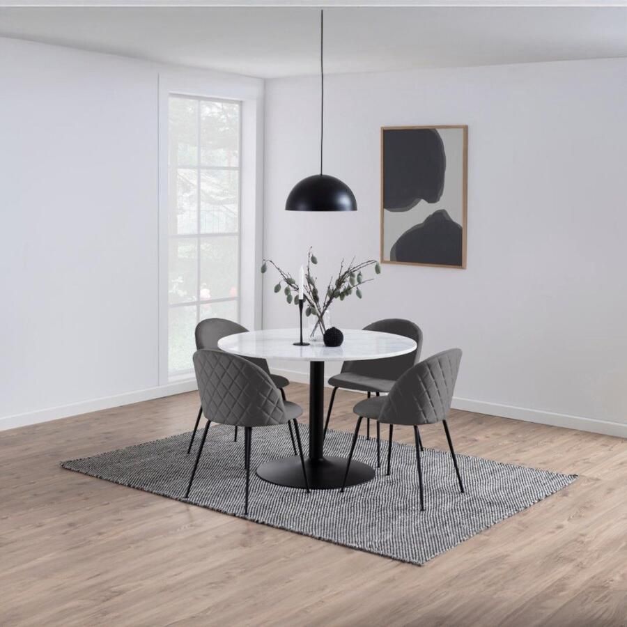 Giga Living Eetkamerstoel Donkergrijs Zithoogte 47 5cm Lundra Set van 2