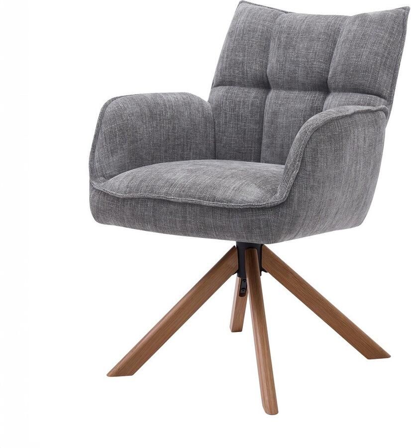 Giga Living Eetkamerstoel Marilla Antraciet Eikenhout 59x65x86cm Set van 2