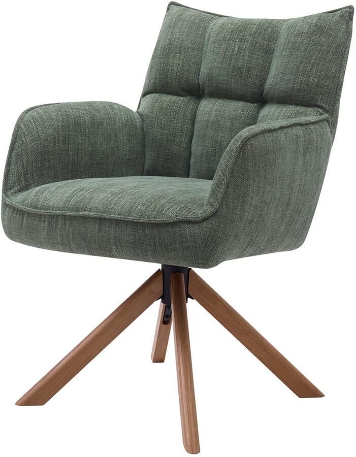 Giga Living Eetkamerstoel Marilla Forest Green Naturel Set van 2