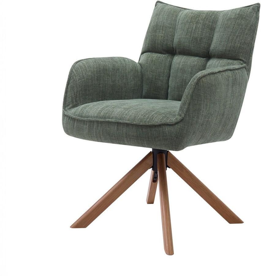 Giga Living Eetkamerstoel Marilla Groen Eikenhout 59x65x86cm Set van 2