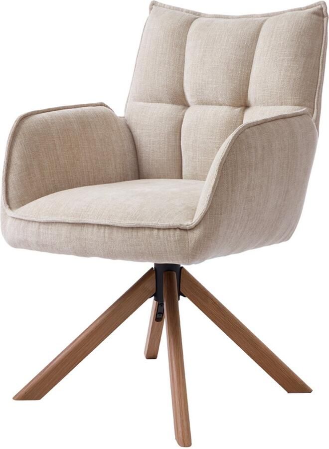 Giga Living Eetkamerstoel Marilla Linnen Naturel Set van 2