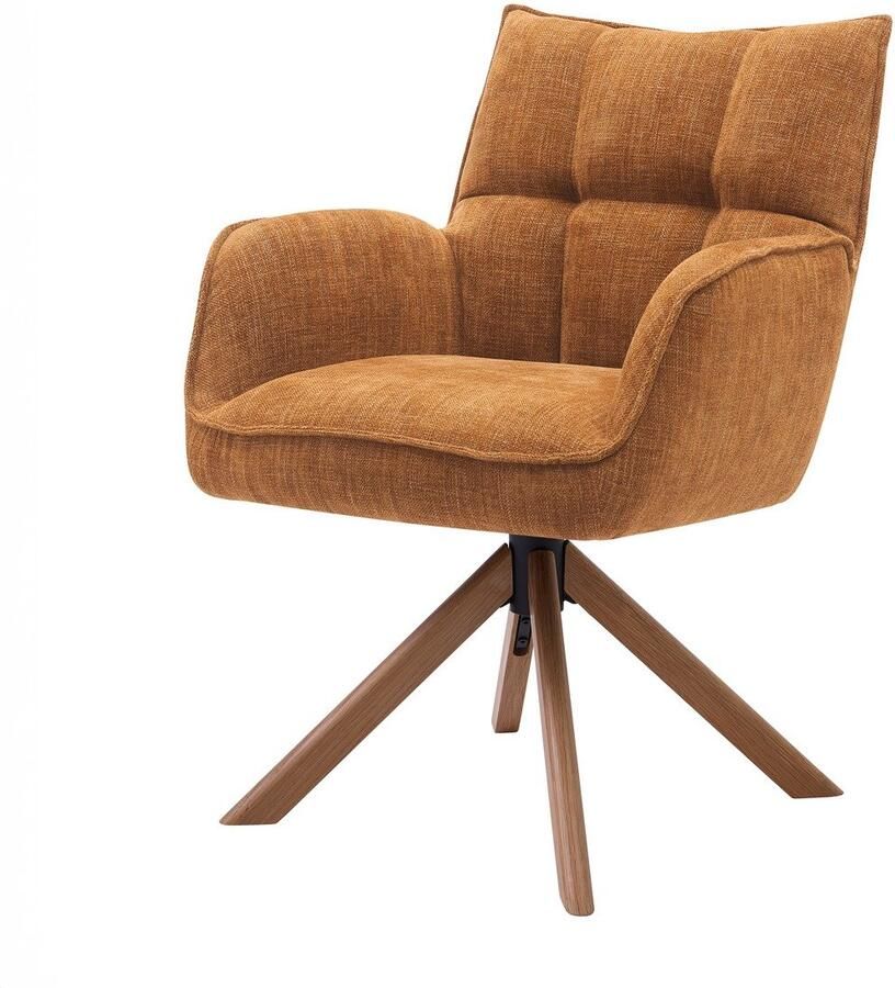 Giga Living Eetkamerstoel Marilla Oranje Eikenhout 59x65x86cm Set van 2