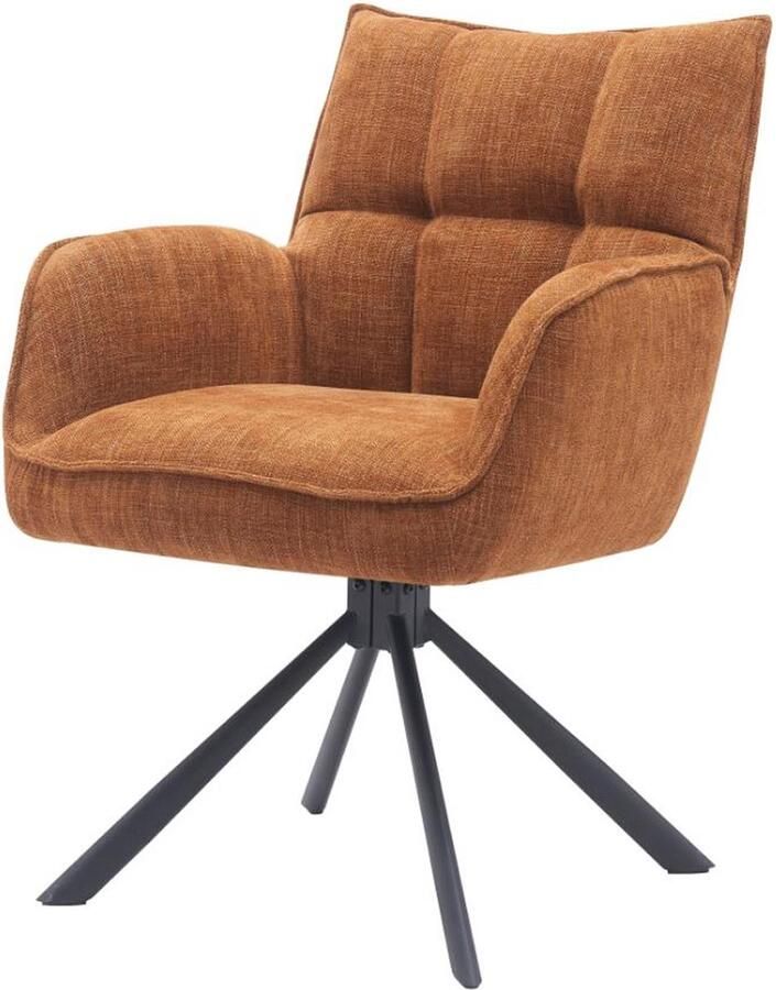 Giga Meubel Giga Living Eetkamerstoel Roest Stof Draaibaar 65x59x86cm Select Marilla