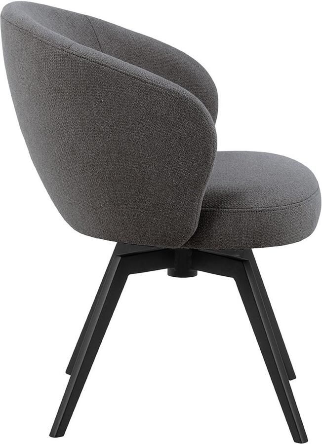 Giga Living Eetkamerstoel Met Armleuning Grijs Stof & Staal 58 5x60x80 cm Eetkamerstoel Durin