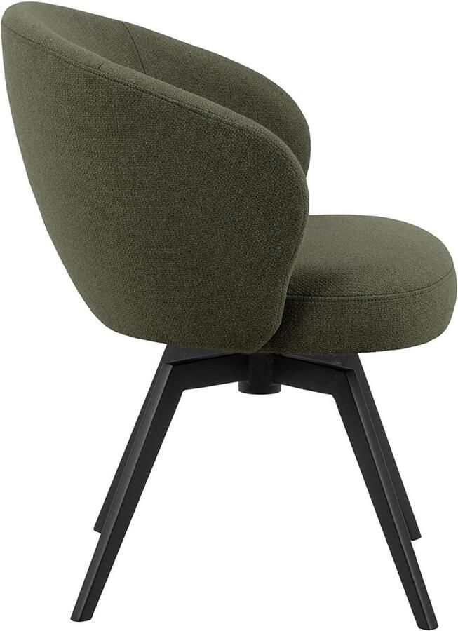 Giga Living Eetkamerstoel Met Armleuning Groen Stof & Staal 58 5x60x80 cm Eetkamerstoel Durin