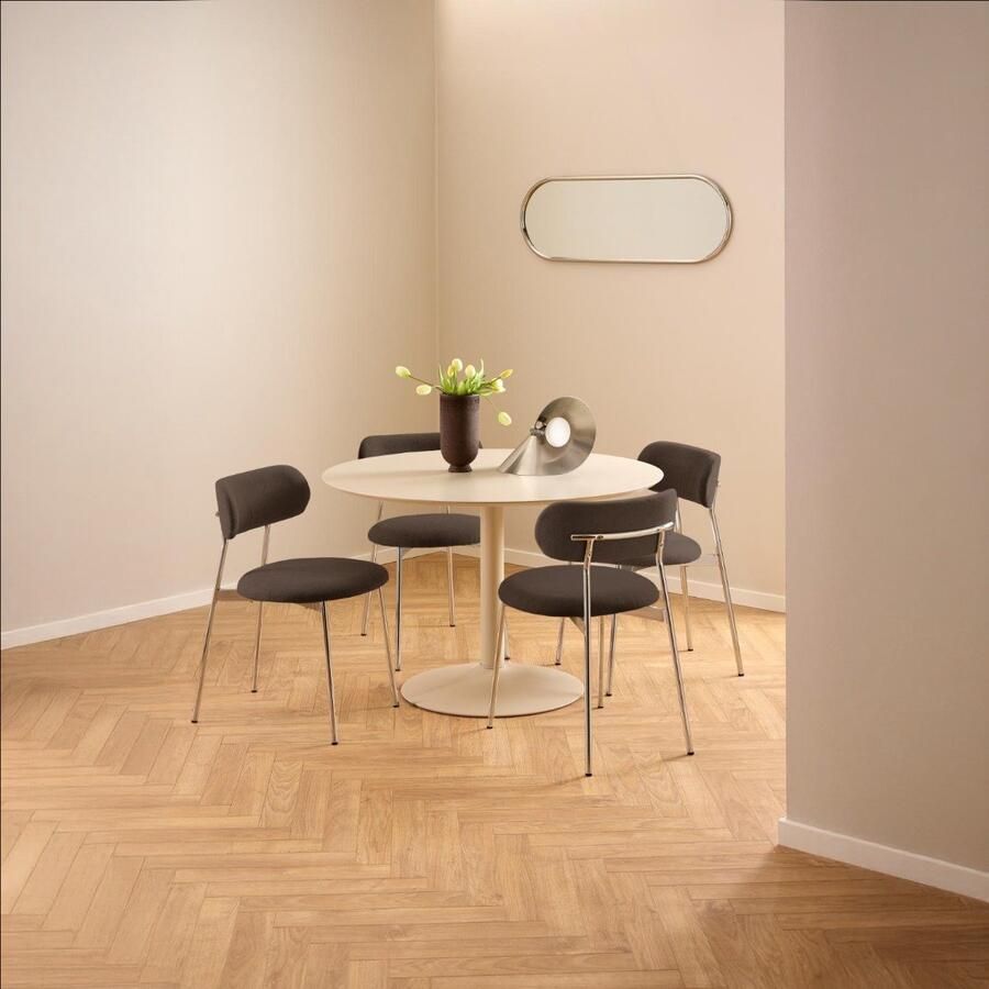 Giga Living Eetkamerstoel Morka Bruin Stof Zithoogte 48cm Set van 2