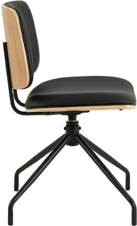 Giga Living Eetkamerstoel Muris Zwart PU Leer Zithoogte 49 5cm Set van 2 - Foto 3