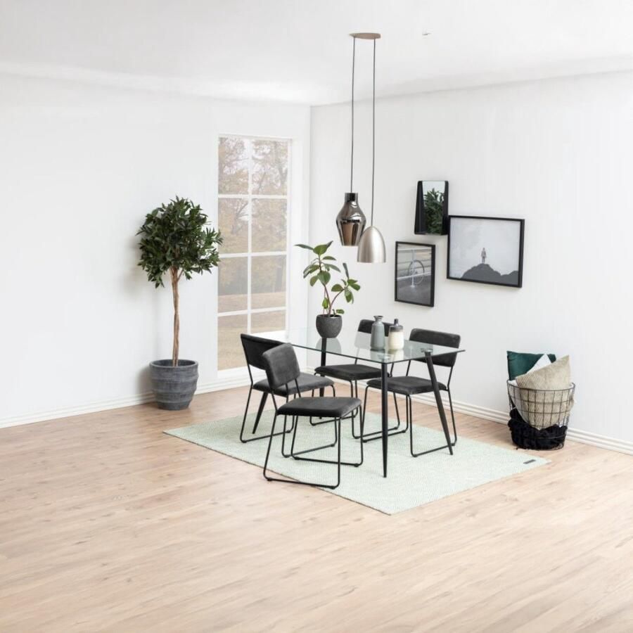 Giga Living Eetkamerstoel Naver Donkergrijs Zithoogte 46cm Set van 2