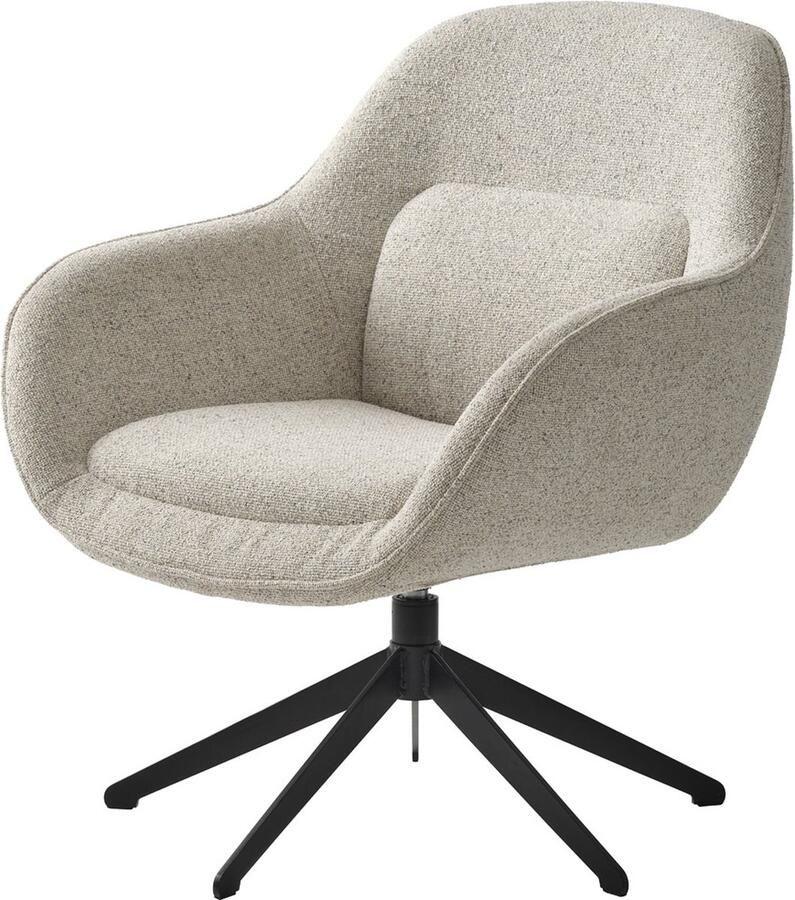 Giga Meubel Giga Living Eetkamerstoel Lynn Lounge Off White Melange Swivel