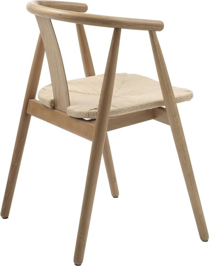 Giga Living Eetkamerstoel Naturel Set Van 2 Eikenhout & Touw 52x59x76 6cm Eetkamerstoel Relate