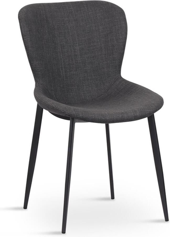 Giga Meubel Giga Living Eetkamerstoel Donkergrijs Stof 52x52x87cm Ross