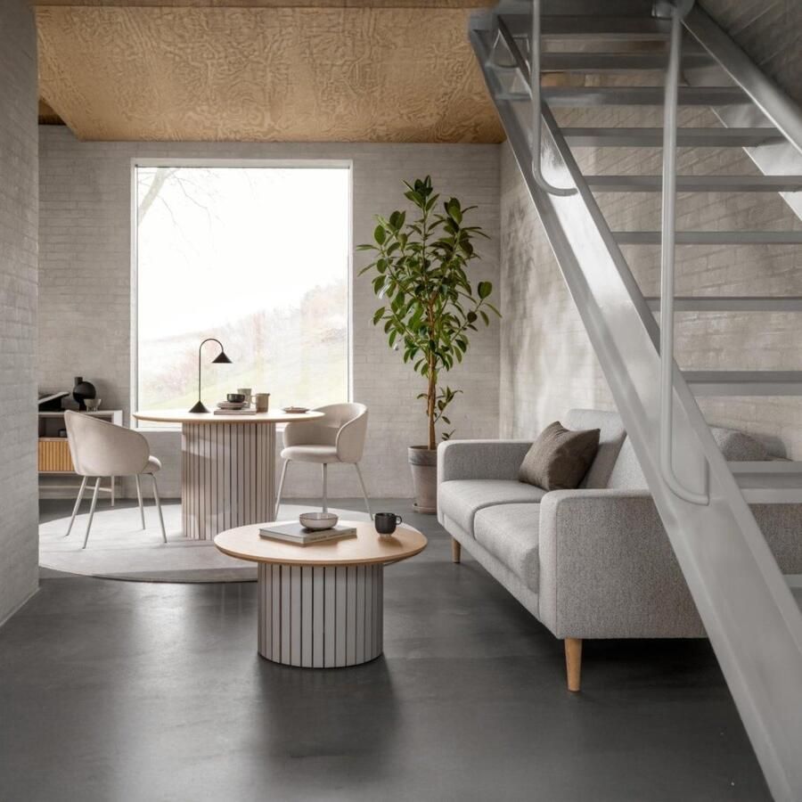 Giga Living Eetkamerstoel Skive Met Armleuning Beige Basel Set van 2