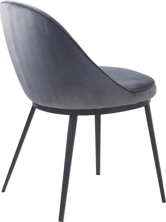 Giga Living Eetkamerstoel Steel Grijs Velvet Stoel Gain