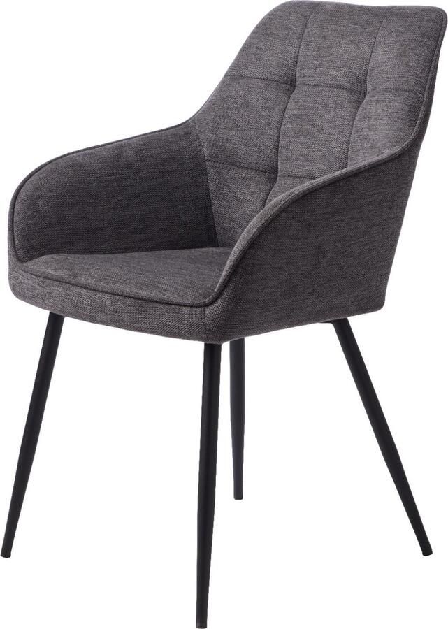 Giga Living Hygge Interiors Nolan Armstoel Donkergrijs Squares set van 2