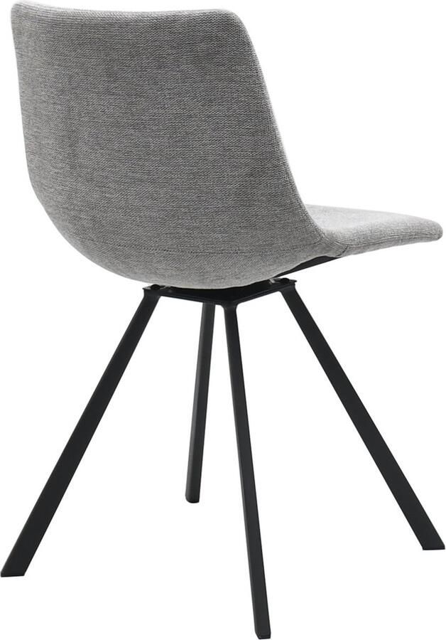 Giga Living Eetkamerstoel Stof Lichtgrijs 47x47x80cm Yukon Set van 2