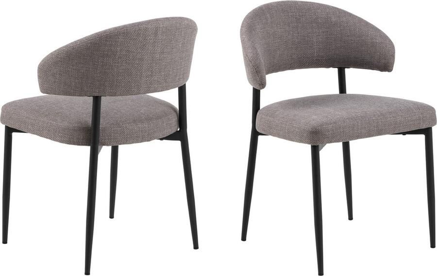 Giga Living Eetkamerstoel Stof Lichtgrijs Zithoogte 47 5cm Catania Set van 2