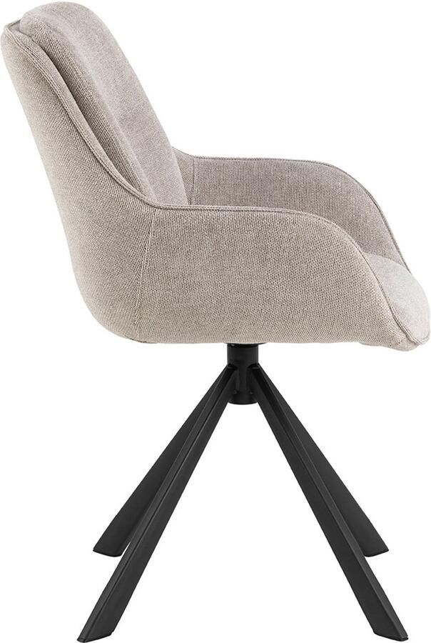 Giga Living Eetkamerstoel Sundre Zand Stof Zithoogte 48cm Set van 2 - Foto 3