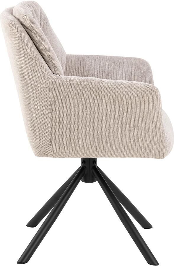 Giga Living Eetkamerstoel Traska Met Armleuning Beige Caso Set van 2 - Foto 3