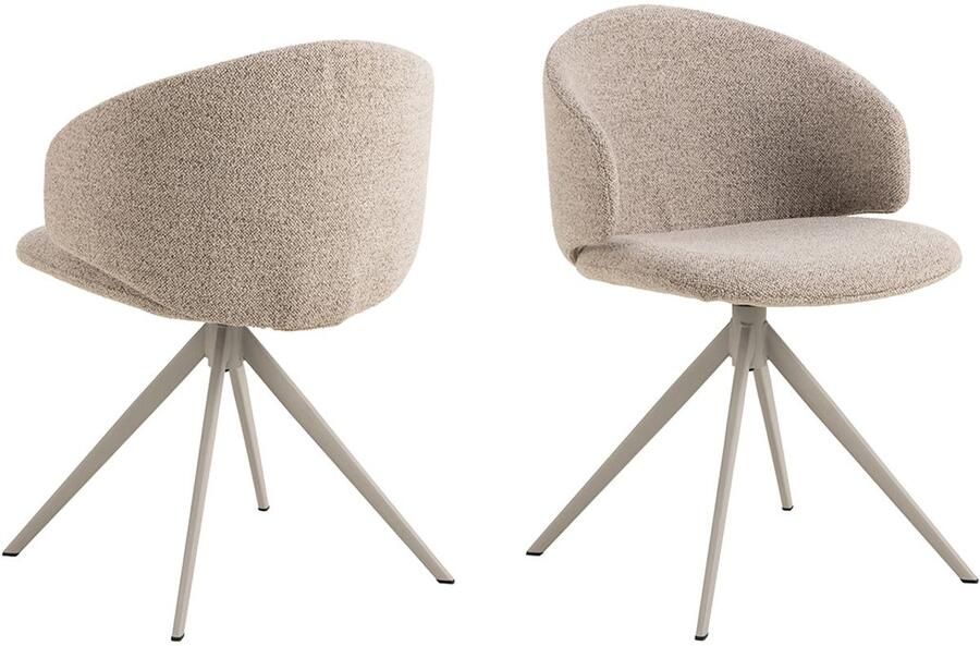 Giga Living Eetkamerstoel Valerie Beige Stof Zithoogte 49 5cm