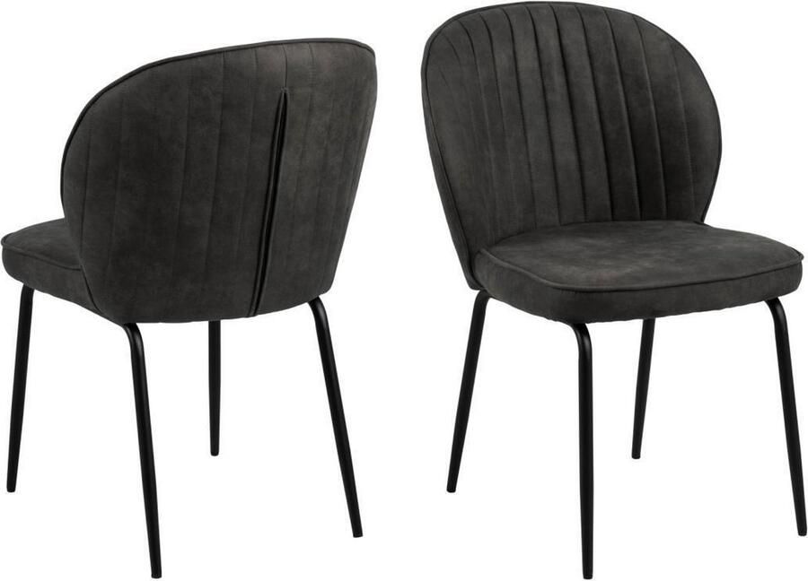 Giga Living Eetkamerstoel Velvet Grijs Zithoogte 48cm Yvonne