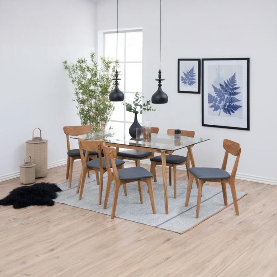 Giga Living Eetkamerstoel Donkergrijs Zithoogte 47 5cm Ylven Set van 2