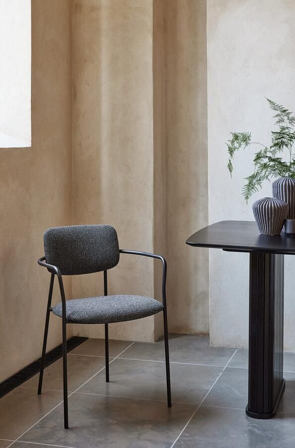 Giga Meubel Giga Living Eetkamerstoel Donkergrijs Stof 53 5x55x77cm Zama