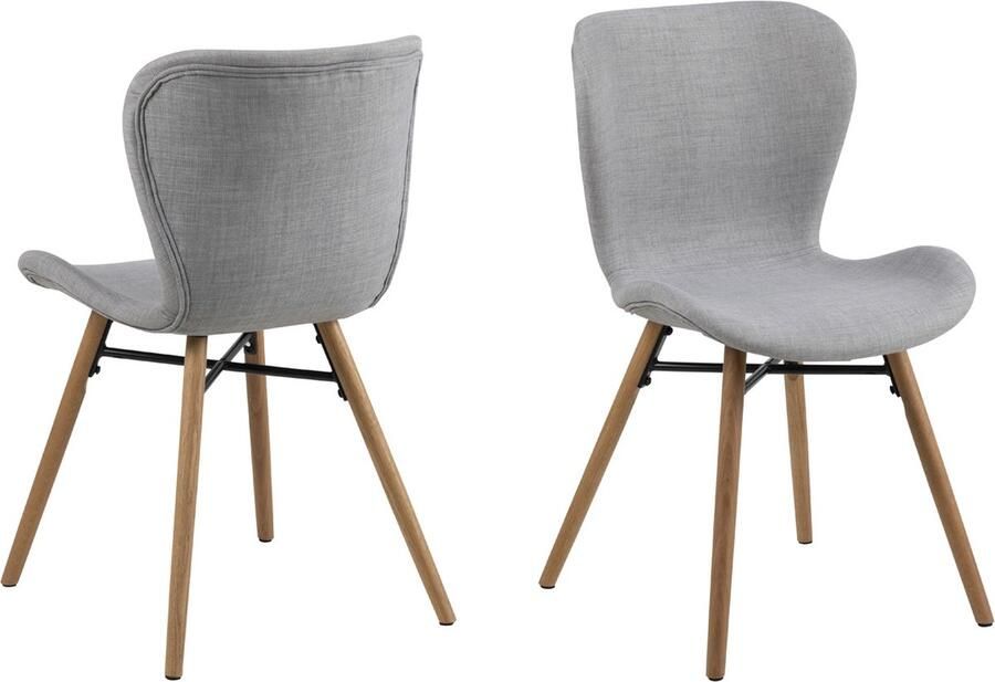 Giga Living Eetkamerstoel Stof Lichtgrijs Zaria Set van 2