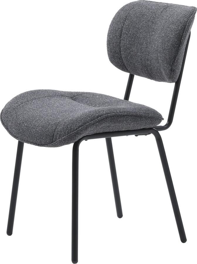 Giga Meubel Giga Living Eetkamerstoel Zonder Armleuning Donkergrijs Stof Buffalo