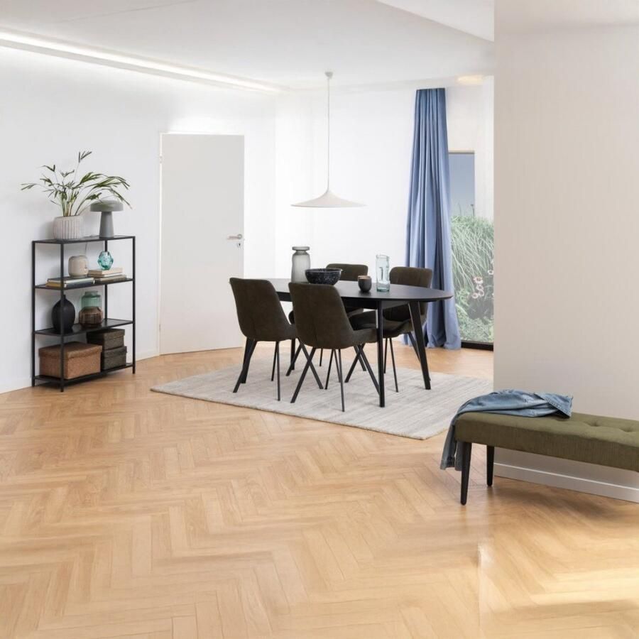 Giga Living Eetkamerstoel Antraciet Stof Zithoogte 47cm Zundra Set van 2