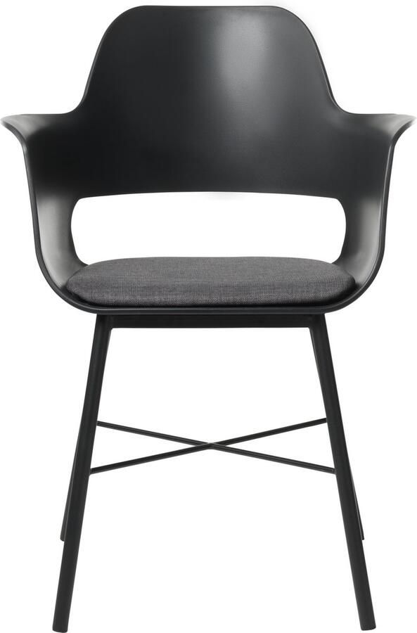 Giga Living Eetkamerstoel Zwart Met Armleuning Stof Stoel Whistler