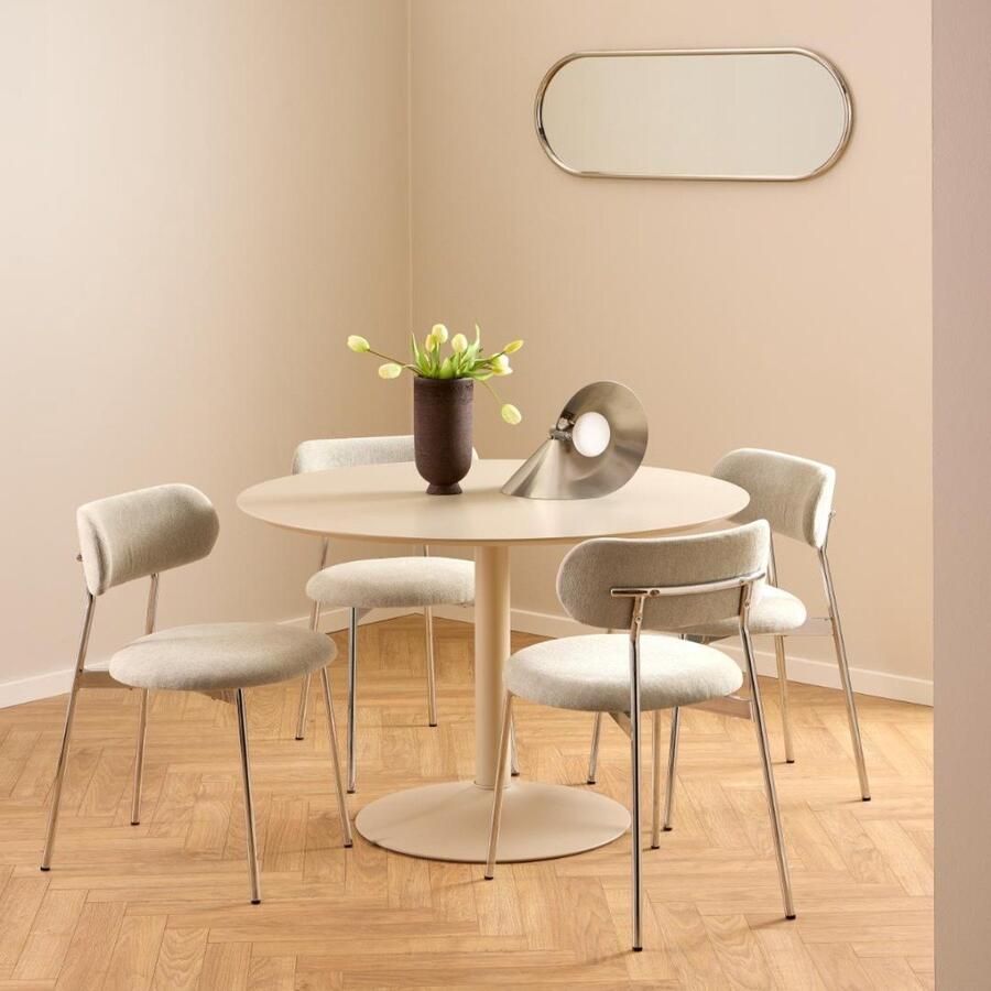 Giga Living Eettafel Beige MDF 110x110x74 cm Eettafel Aurora