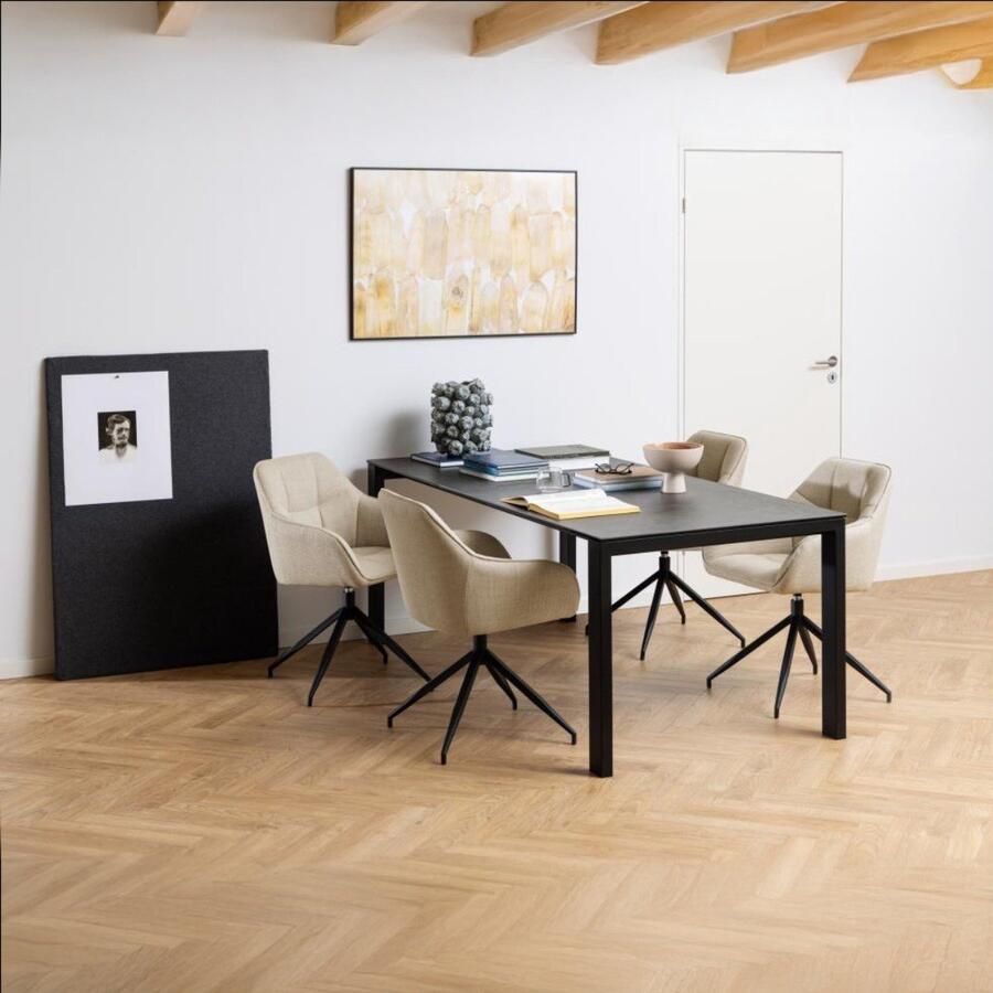 Giga Living Eettafel Dalvik Rechthoek Zwart Keramiek 200x90x75cm - Foto 2