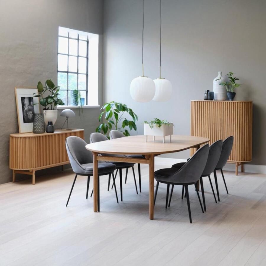 Giga Living Eettafel Eikenhout Naturel 100x190cm 4-6 Personen Tafel Carno - Foto 2