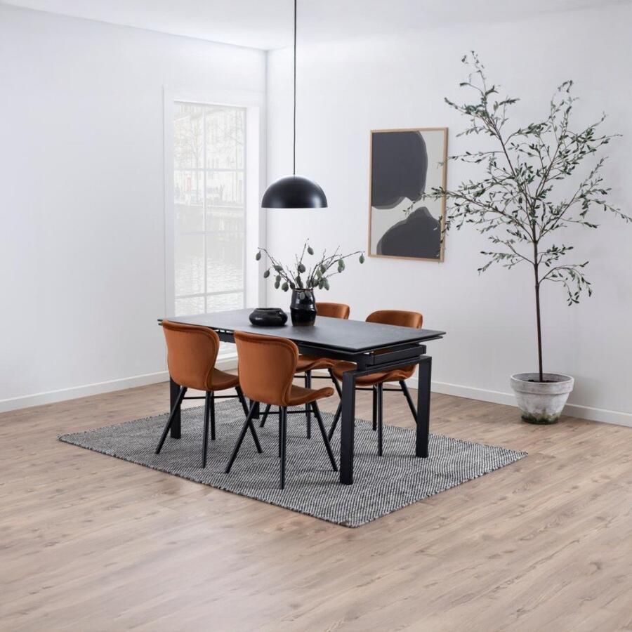 Giga Living Eettafel Holvik Keramiek Zwart Fairba 160 240cm