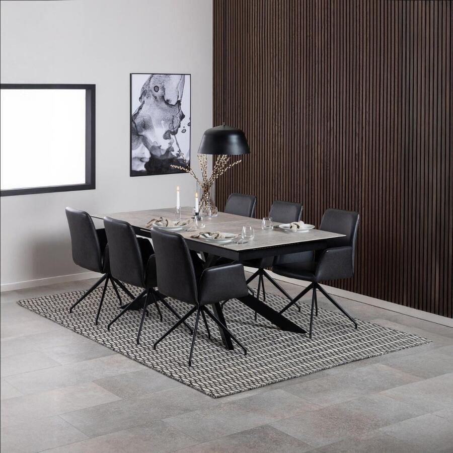 Giga Living Eettafel Jorvik Uitschuifbaar Grijs Keramiek 240x100x76cm