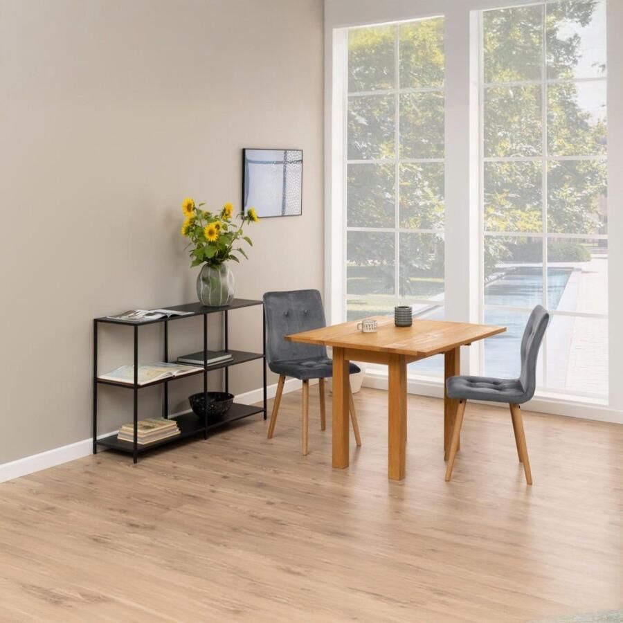 Giga Living Eettafel Kalmar Uitschuifbaar Eikenhout Naturel 90x100x75cm