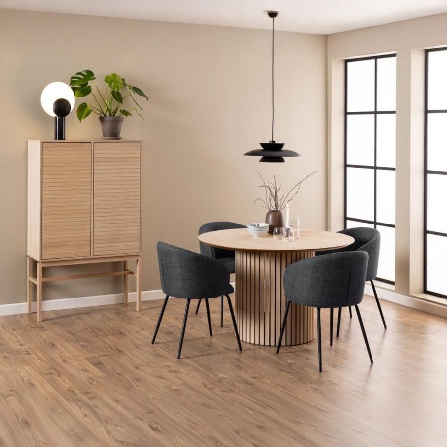 Giga Living Eettafel Klevik Eikenfineer Wit Ø120x75cm