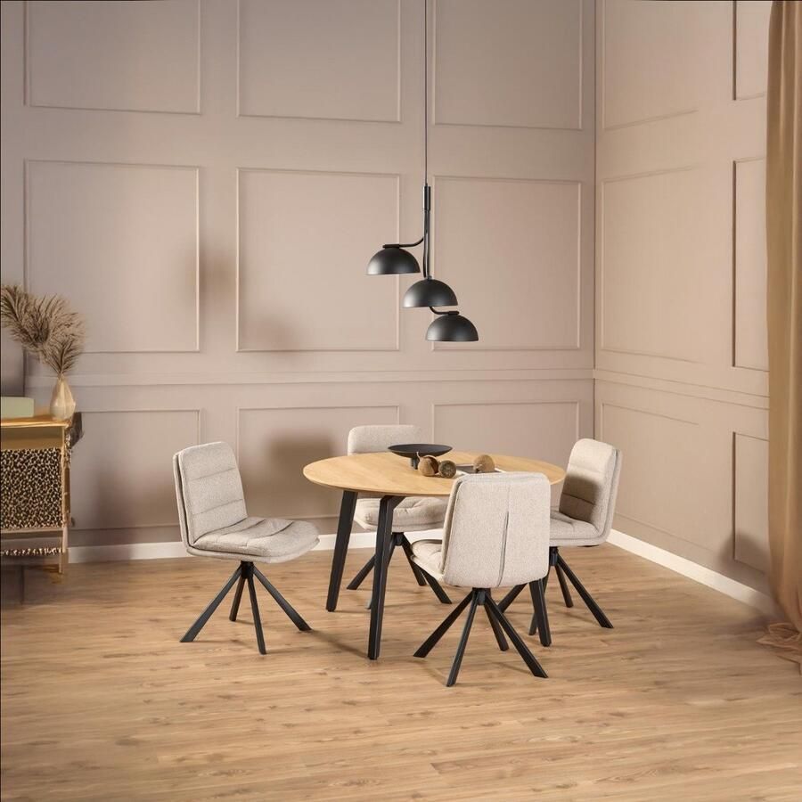 Bendt Uitschuifbare Eettafel Sharalyn Eiken 200 250 300 x 100cm Wit - Foto 2