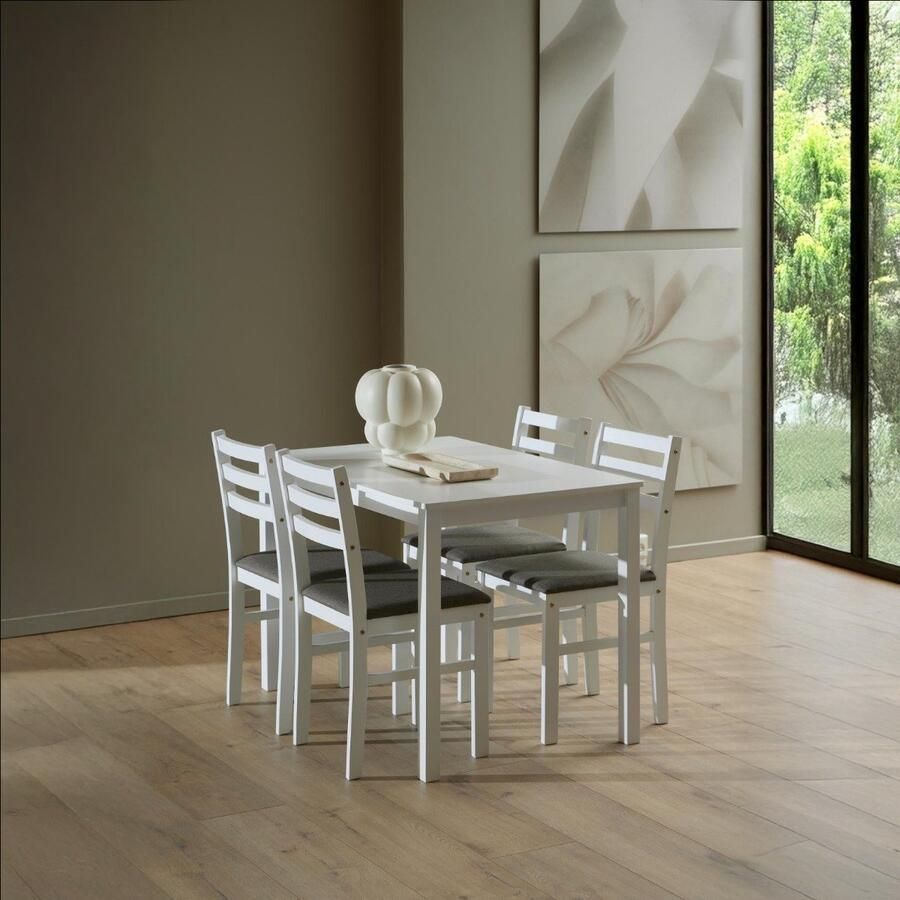 Giga Living Eettafel Lovund Rechthoek Wit 110x70x74 5cm