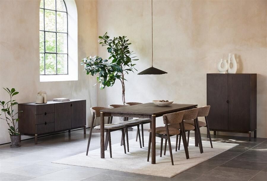 Giga Meubel Giga Living Eettafel Rechthoek 180cm Bruin Eikenhout 4-6 Personen Arun