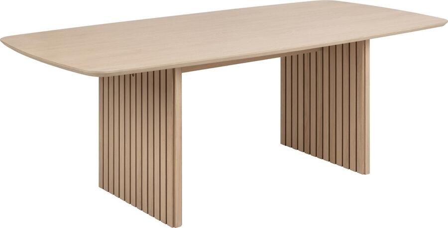 Giga Living Eettafel Rechthoek 220cm Lichtbruin MDF 6-8 Personen Loeck