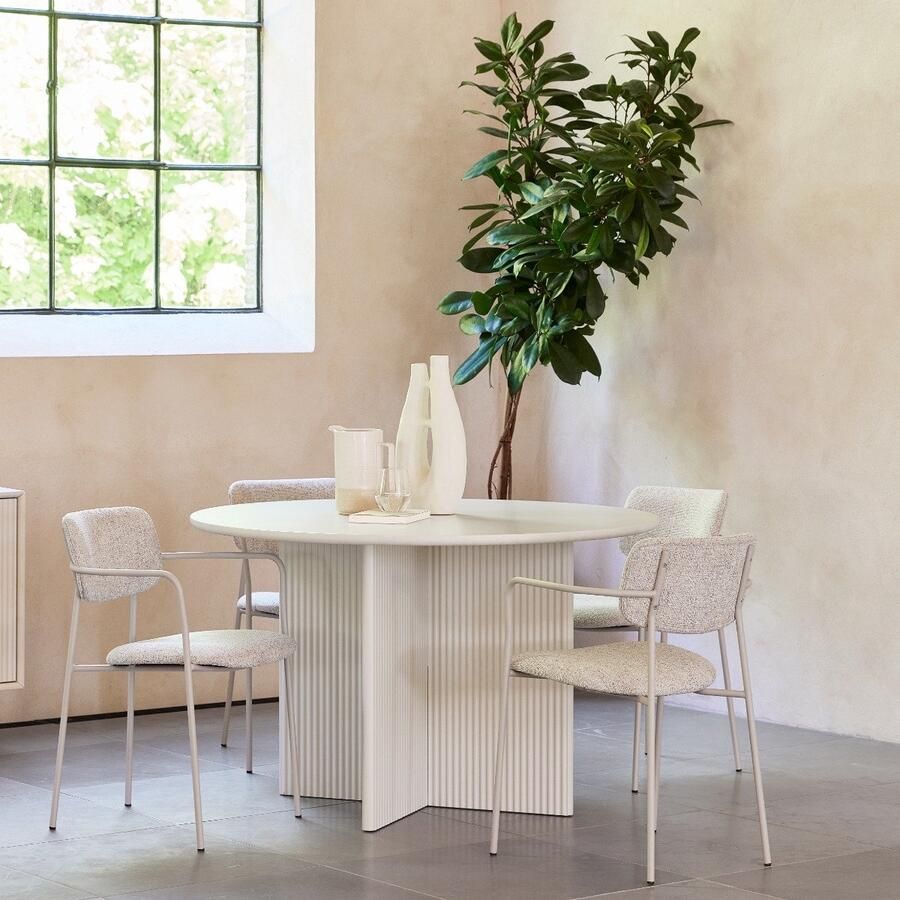 Giga Meubel Giga Living Eettafel Rond Ø110cm Greige MDF 2-4 Personen Palma