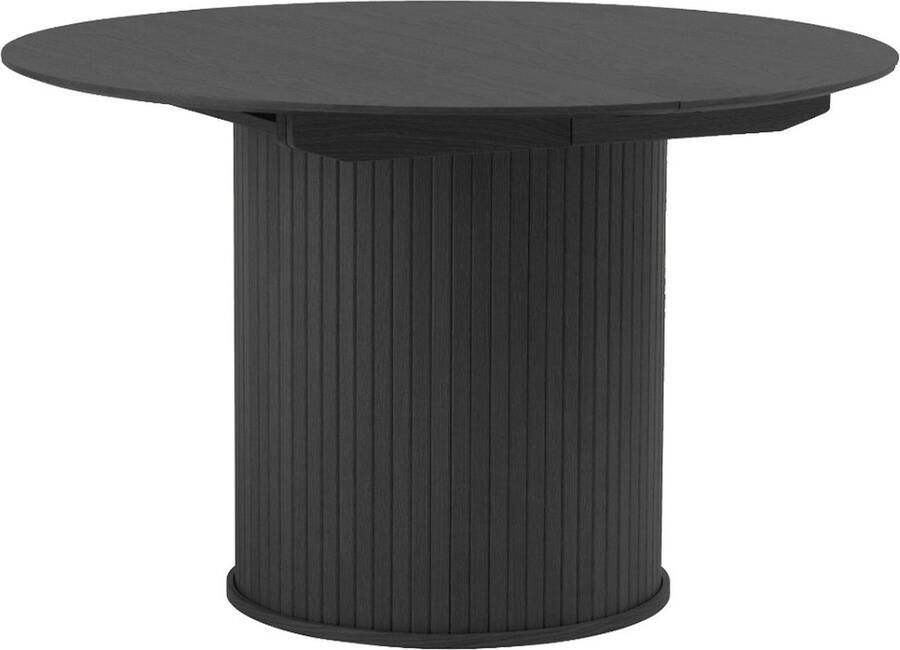 Giga Meubel Giga Living Eettafel Rond Zwart Uitschuifbaar Ø120-167cm Nola